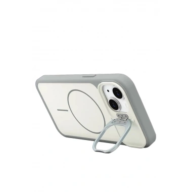 Mey İthalat®   iPhone 14 Pale Magsafe Standlı Kapak - Beyaz