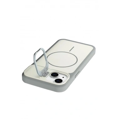 Mey İthalat®   iPhone 14 Pale Magsafe Standlı Kapak - Beyaz