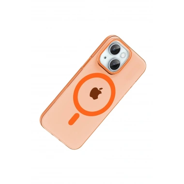Mey İthalat®   iPhone 14 PC Blank Magsafe Kapak - Turuncu