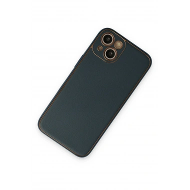 Mey İthalat®  iPhone 14 Plus Kılıf Coco Deri Silikon Kapak - Yeşil