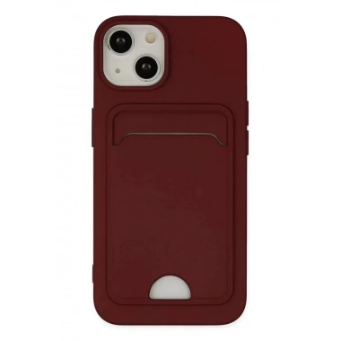 Mey İthalat®   iPhone 14 Plus Kılıf Kelvin Kartvizitli Silikon - Bordo