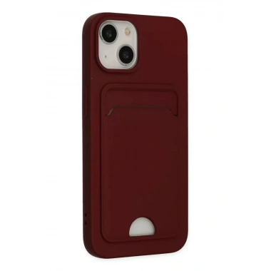 Mey İthalat®   iPhone 14 Plus Kılıf Kelvin Kartvizitli Silikon - Bordo