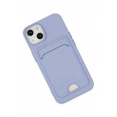 Mey İthalat®  iPhone 14 Plus Kılıf Kelvin Kartvizitli Silikon - Lila