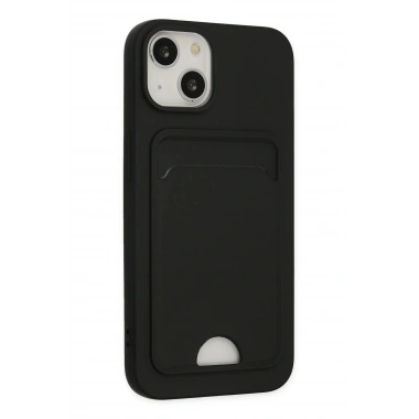 Mey İthalat®  iPhone 14 Plus Kılıf Kelvin Kartvizitli Silikon - Siyah