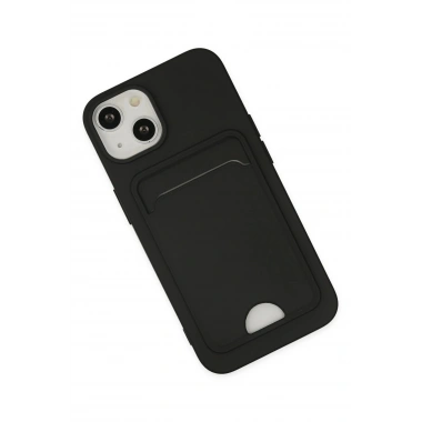Mey İthalat®  iPhone 14 Plus Kılıf Kelvin Kartvizitli Silikon - Siyah
