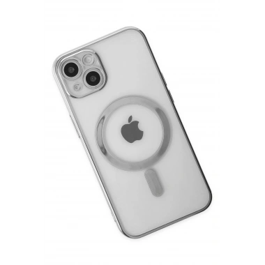 Mey İthalat® iPhone 14 Plus Kılıf Magneticsafe Lazer Silikon - Gümüş