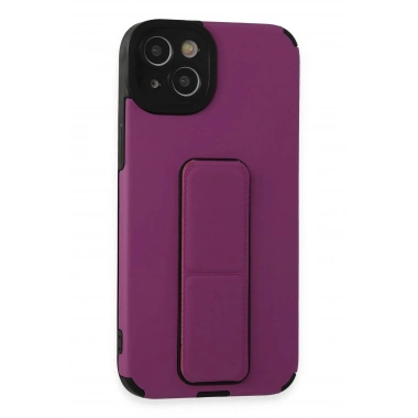 Mey İthalat®  iPhone 14 Plus Kılıf Mega Standlı Silikon - Mor