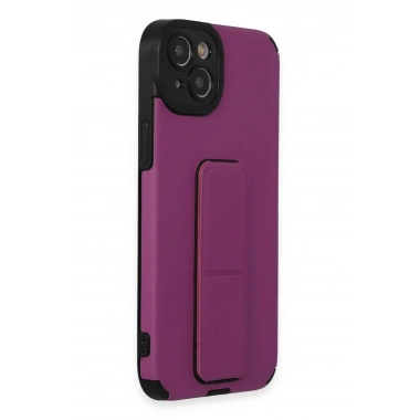 Mey İthalat®  iPhone 14 Plus Kılıf Mega Standlı Silikon - Mor
