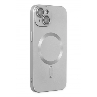 Mey İthalat® iPhone 14 Plus Kılıf Moshi Lens Magneticsafe Silikon - Gümüş
