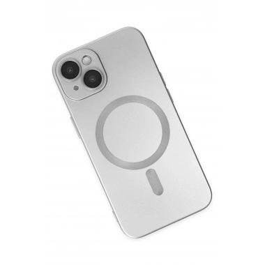 Mey İthalat® iPhone 14 Plus Kılıf Moshi Lens Magneticsafe Silikon - Gümüş