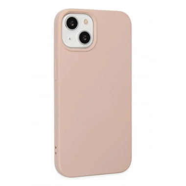 Mey İthalat®  iPhone 14 Plus Kılıf Nano içi Kadife Silikon - Pudra