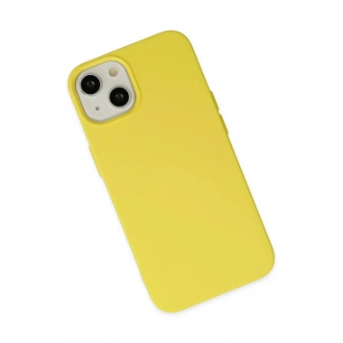 Mey İthalat®  iPhone 14 Plus Kılıf Nano içi Kadife Silikon - Sarı