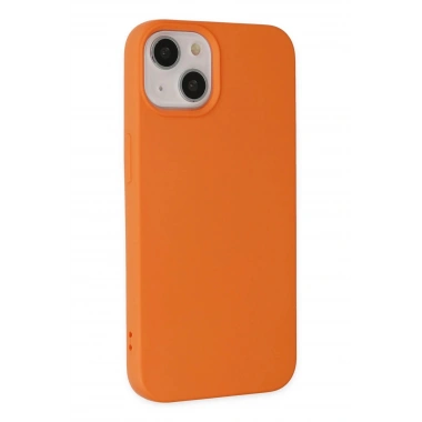 Mey İthalat®  iPhone 14 Plus Kılıf Nano içi Kadife Silikon - Turuncu