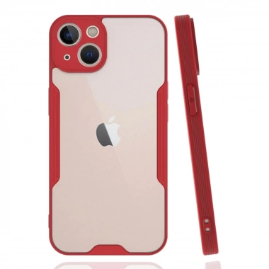 Mey İthalat®  iPhone 14 Plus Kılıf Platin Silikon - Kırmızı