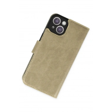 Mey İthalat®  iPhone 14 Plus Kılıf Trend S Plus Kapaklı Kılıf - Gold
