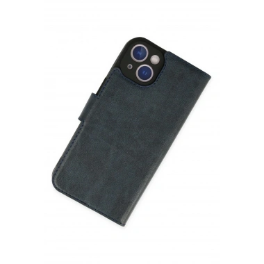Mey İthalat®  iPhone 14 Plus Kılıf Trend S Plus Kapaklı Kılıf - Lacivert