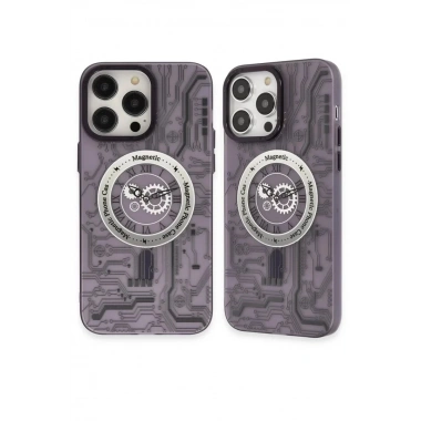 Mey İthalat®  iPhone 14 Pro Kılıf Apollo Magneticsafe Desenli Kapak - Apollo Mor - 5