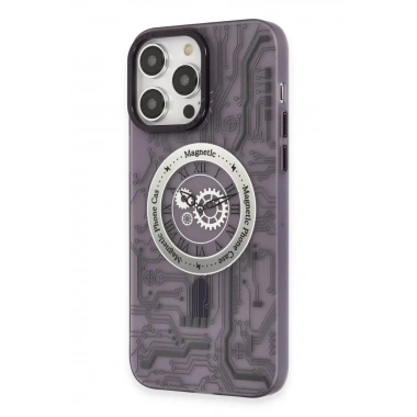 Mey İthalat®  iPhone 14 Pro Kılıf Apollo Magneticsafe Desenli Kapak - Apollo Mor - 5