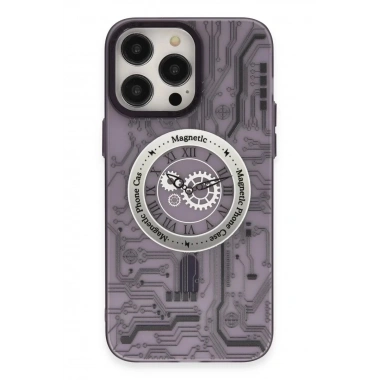 Mey İthalat®  iPhone 14 Pro Kılıf Apollo Magneticsafe Desenli Kapak - Apollo Mor - 5