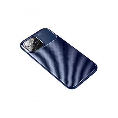 Mey İthalat®  iPhone 14 Pro Kılıf Auto Focus Karbon Kapak - Lacivert