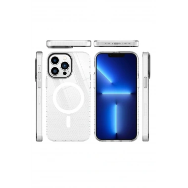 Mey İthalat®  iPhone 14 Pro Kılıf Beta Magneticsafe Silikon - Şeffaf
