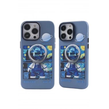 Mey İthalat®  iPhone 14 Pro Kılıf  Desenli Kapak -  Mavi - 1