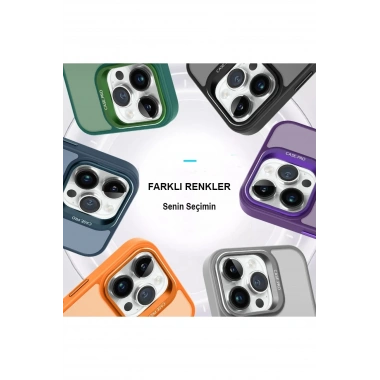 Mey İthalat®  iPhone 14 Pro Kılıf Flet Lens Magsafe Kapak - Siyah