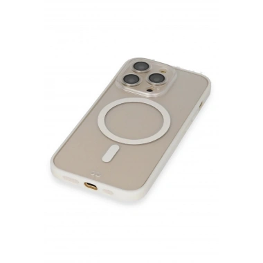 Mey İthalat® iPhone 14 Pro Kılıf Grand Magneticsafe Kapak - Beyaz