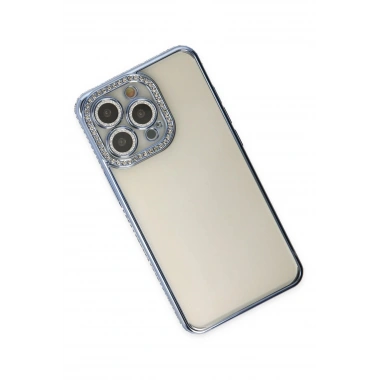 Mey İthalat® iPhone 14 Pro Kılıf Joke Taşlı Silikon - Mavi