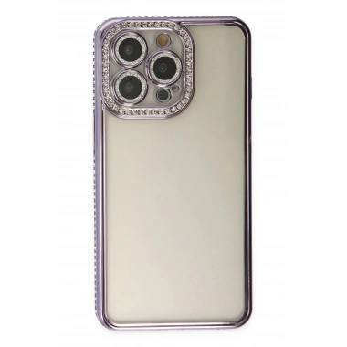 Mey İthalat® iPhone 14 Pro Kılıf Joke Taşlı Silikon - Mor