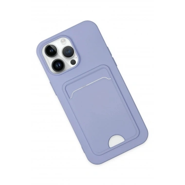 Mey İthalat®  iPhone 14 Pro Kılıf Kelvin Kartvizitli Silikon - Lila