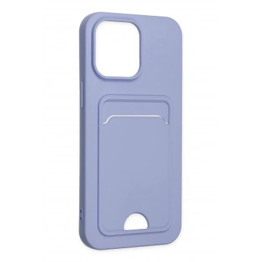 Mey İthalat®  iPhone 14 Pro Kılıf Kelvin Kartvizitli Silikon - Lila