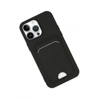 Mey İthalat®  iPhone 14 Pro Kılıf Kelvin Kartvizitli Silikon - Siyah