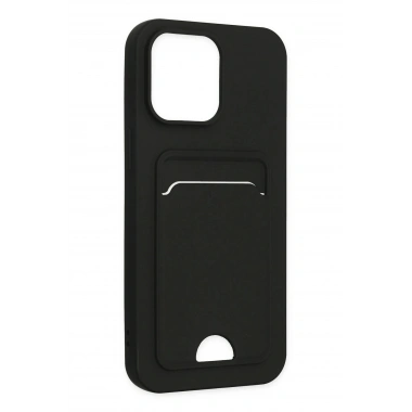 Mey İthalat®  iPhone 14 Pro Kılıf Kelvin Kartvizitli Silikon - Siyah