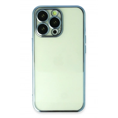 Mey İthalat®  iPhone 14 Pro Kılıf  Lensli Silikon - Açık Mavi