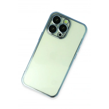 Mey İthalat®  iPhone 14 Pro Kılıf  Lensli Silikon - Açık Mavi