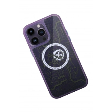 Mey İthalat® iPhone 14 Pro Kılıf Magic Magneticsafe Silikon - Derin Mor