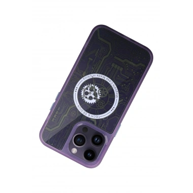 Mey İthalat® iPhone 14 Pro Kılıf Magic Magneticsafe Silikon - Derin Mor