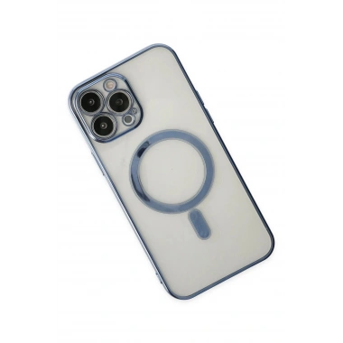 Mey İthalat® iPhone 14 Pro Kılıf Magneticsafe Lazer Silikon - Sierra Blue