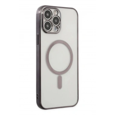 Mey İthalat® iPhone 14 Pro Kılıf Magneticsafe Lazer Silikon - Siyah