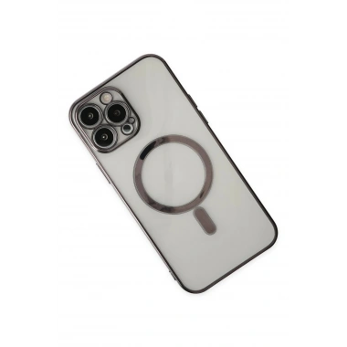 Mey İthalat® iPhone 14 Pro Kılıf Magneticsafe Lazer Silikon - Siyah