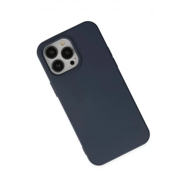 Mey İthalat®   iPhone 14 Pro Kılıf Nano içi Kadife Silikon - Lacivert