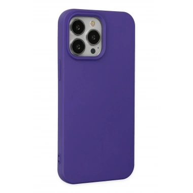 Mey İthalat®  iPhone 14 Pro Kılıf Nano içi Kadife Silikon - Mor