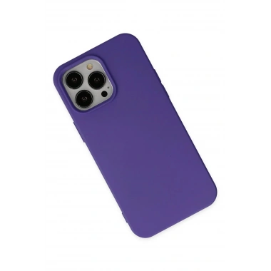 Mey İthalat®  iPhone 14 Pro Kılıf Nano içi Kadife Silikon - Mor