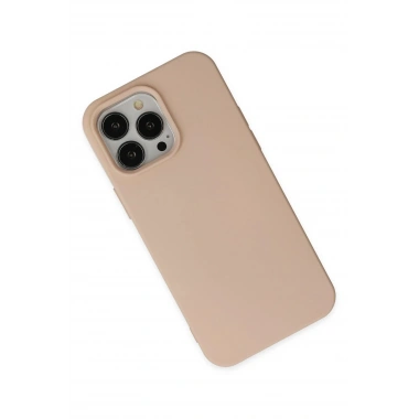 Mey İthalat®  iPhone 14 Pro Kılıf Nano içi Kadife Silikon - Pudra