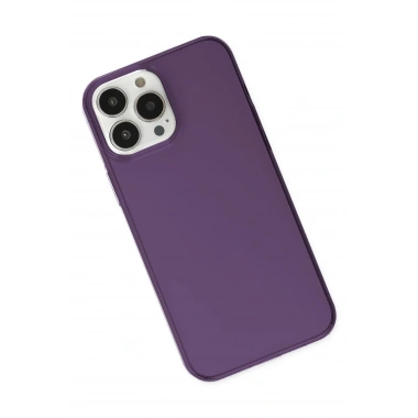 Mey İthalat® iPhone 14 Pro Kılıf Pc Sert Şeffaf Kapak - Mor