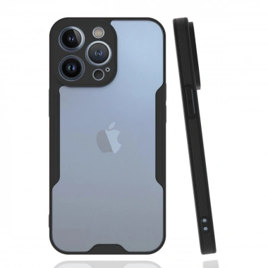 Mey İthalat®  iPhone 14 Pro Kılıf Platin Silikon - Siyah