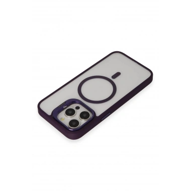 Mey İthalat®  iPhone 14 Pro Kılıf Roblox Lens Magsafe Standlı Kapak - Derin Mor