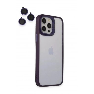 Mey İthalat®  iPhone 14 Pro Kılıf Roblox Lens Standlı Kapak - Mor