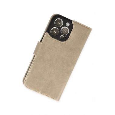 Mey İthalat®  iPhone 14 Pro Kılıf Trend S Plus Kapaklı Kılıf - Gold